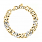Morellato Unica br.yg curb+4 ss pave cry link 20cm femminile