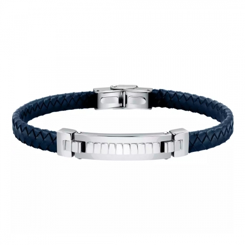 Bracciale Morellato Moody pelle blu - 22 cm