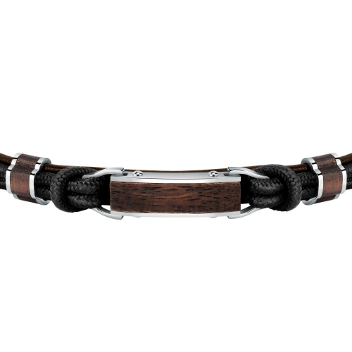 Bracciale SECTOR uomo Wood string nero / marrone