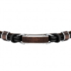Bracciale SECTOR uomo Wood string nero / marrone