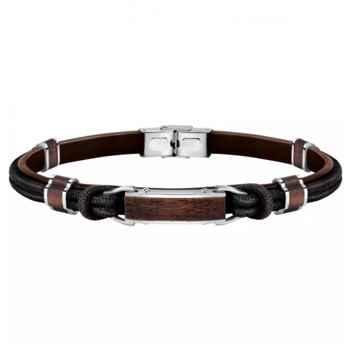 Bracciale SECTOR uomo Wood string nero / marrone
