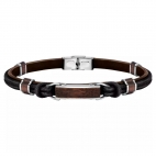 Bracciale SECTOR uomo Wood string nero / marrone