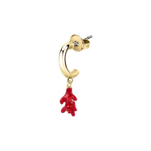 La Petite Story Hoop earring yg red coral shape