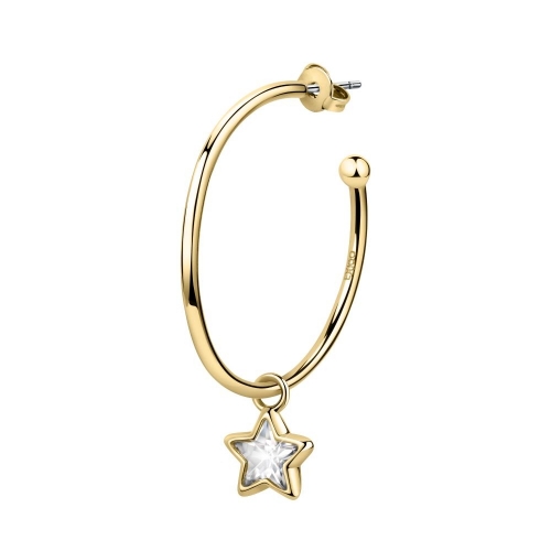 La Petite Story Hoop earring yg+star cz 3cm