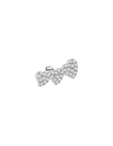 La Petite Story Stud earrings ss 3 hearts with crystals