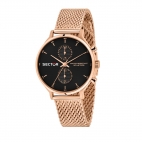 Sector 370 multi 39mm blk dial mesh br rg