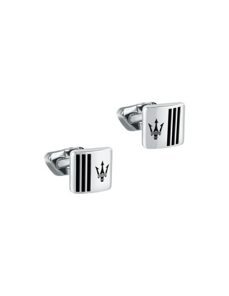 Maserati Maserati j cufflinks ss&black enamel
