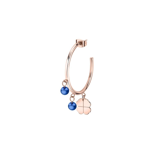 La Petite Story Single earring rg clover+blue beads