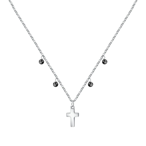 Collana LA PETITE STORY Family acciaio croce