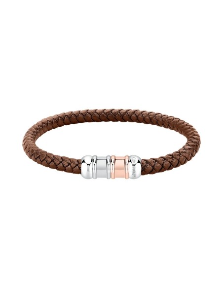 Bracciale MORELLATO uomo Moody marrone / acciaio / oro rosa