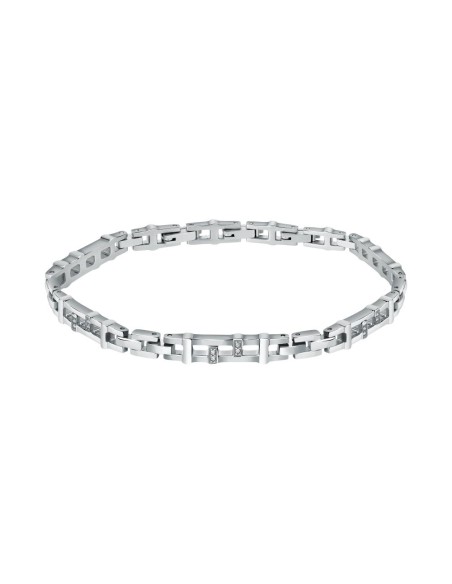 Bracciale MORELLATO uomo Motown acciaio / cristalli bianchi