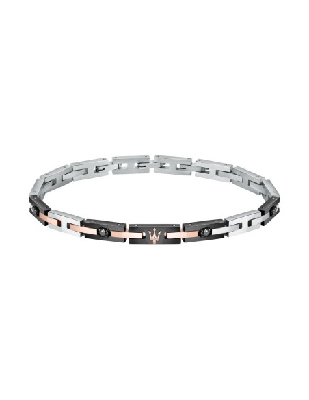 Bracciale MASERATI uomo Iconic acciaio / cristalli neri