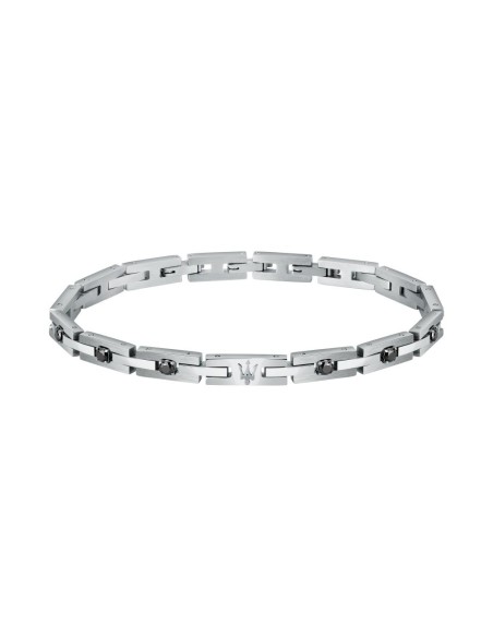Bracciale MASERATI uomo Iconic acciaio / cristalli neri