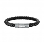 Bracciale SECTOR uomo Bandy pelle nero - 20 cm
