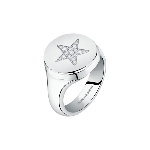 La Petite Story Ring ss star with white crystal size 10