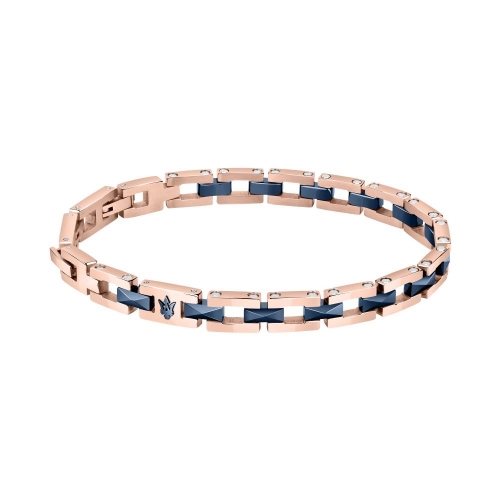 Bracciale MASERATI uomo Iconic acciaio oro rosa...