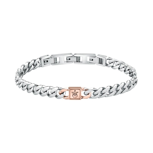 Bracciale MASERATI uomo Logo acciaio / oro rosa