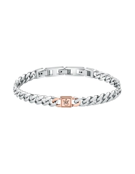 Bracciale MASERATI uomo Logo acciaio / oro rosa