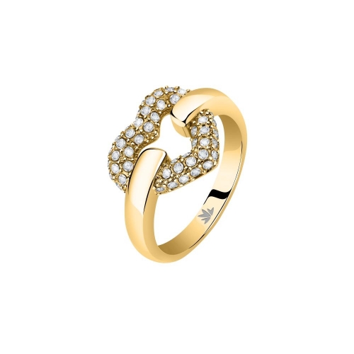 Morellato Bagliori brass ring heart wh pp yg m.18