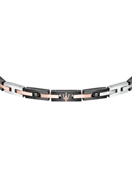 Bracciale MASERATI uomo Iconic acciaio / cristalli neri