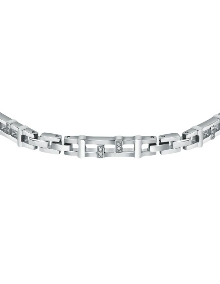 Bracciale MORELLATO uomo Motown acciaio / cristalli bianchi
