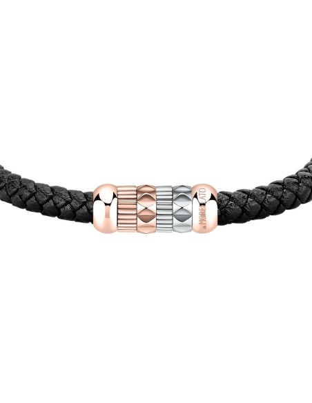 Bracciale MORELLATO uomo Moody nero / acciaio / oro rosa