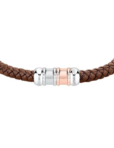 Bracciale MORELLATO uomo Moody marrone / acciaio / oro rosa