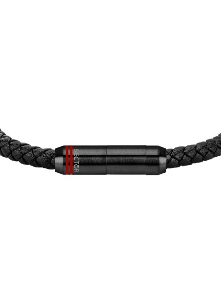 Bracciale SECTOR uomo Bandy pelle / acciaio nero
