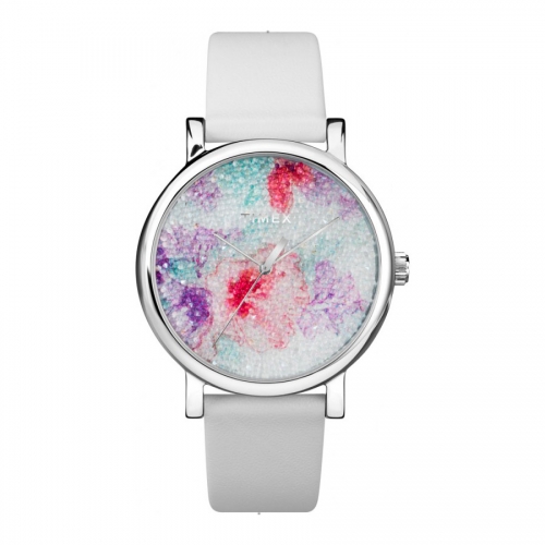 Orologio TIMEX donna Crystal Bloom tempo pelle bianco