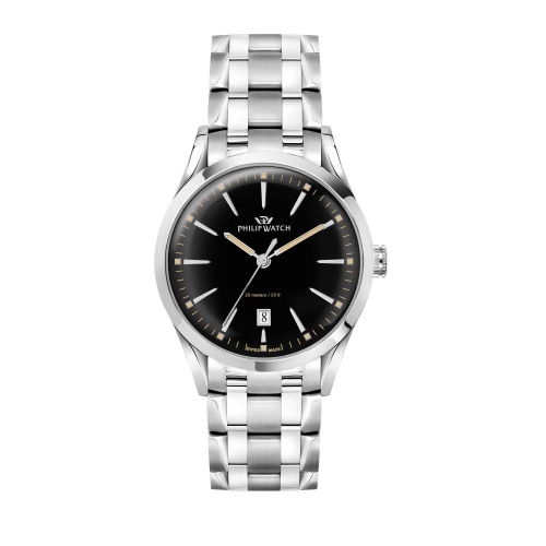 Philip Watch Sunray 39mm 3h black dial br ss
