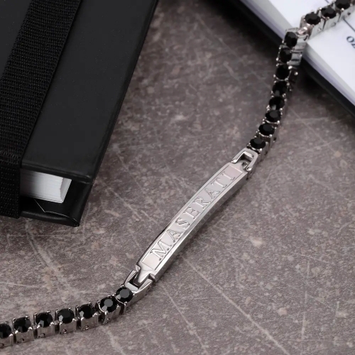 Maserati Maserati br. ss w blk crystals 220mm maschile