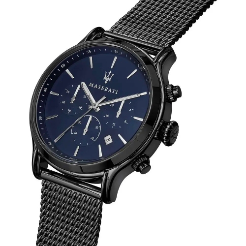 Maserati Epoca ext 42mm chr blue dial mesh br gun maschile