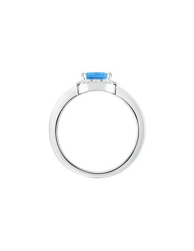 Morellato Tesori ring 925% aqu blue cushion cz s14