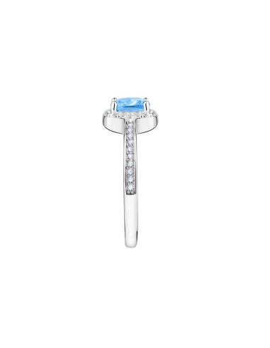 Morellato Tesori ring 925% aqu blue cushion cz s14