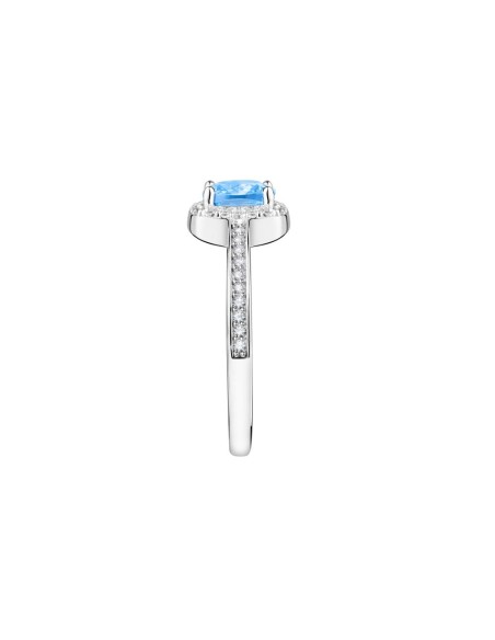 Morellato Tesori ring 925% aqu blue cushion cz s14