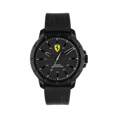 Scuderia Ferrari Orol sport 44mm black dial black leather
