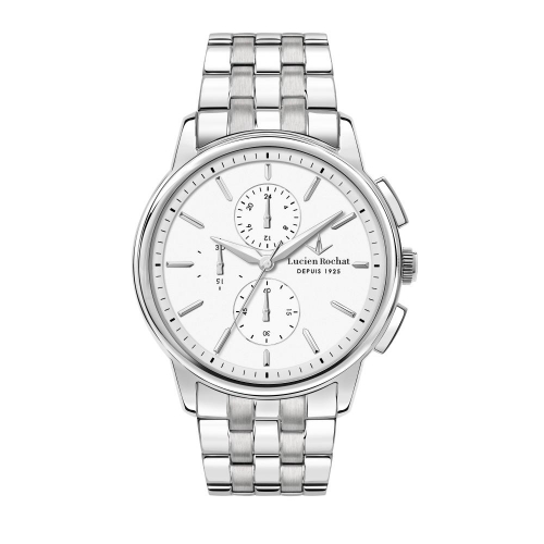 Lucien Rochat Iconic 42mm chr wsilver dial br ss