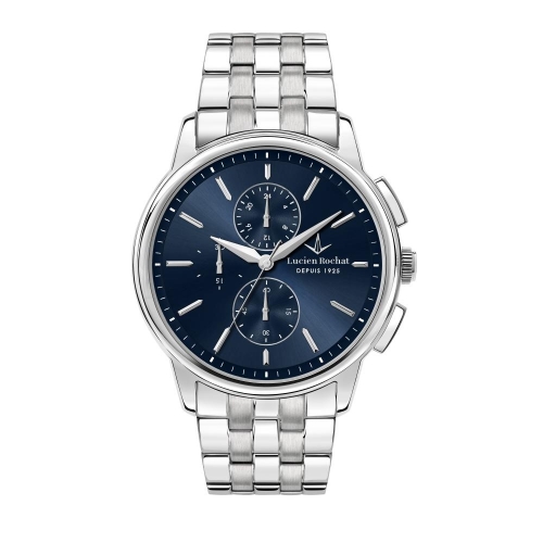 Lucien Rochat Iconic 42mm chr blue dial br ss