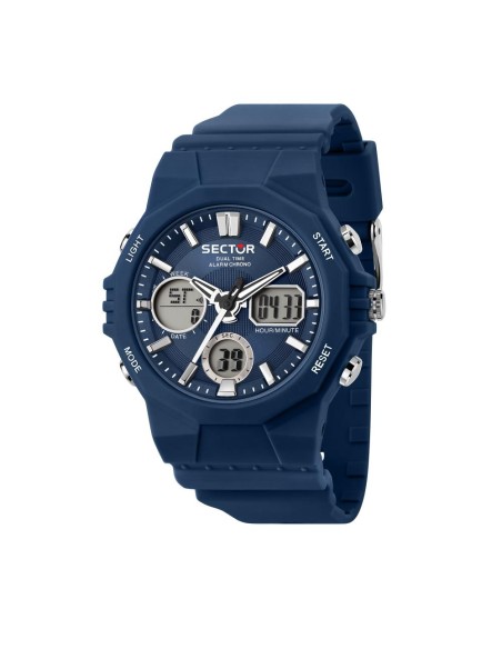 Sector Ex-40 44mm digital blue dial blue pu st