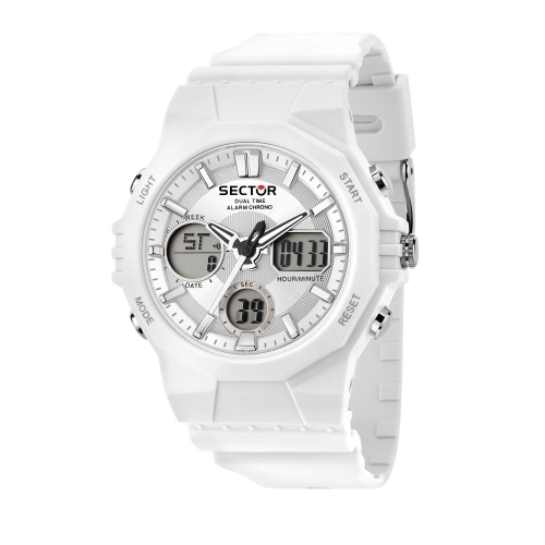 Sector Ex-40 44mm digital silve dial whit pu st