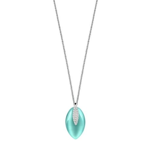 Morellato Profonda pend. blue cat eye w/cryas 45cm femminile