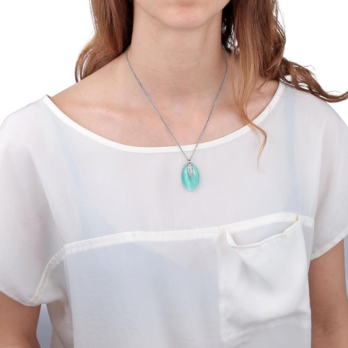 Morellato Profonda pend. blue cat eye w/cryas 45cm femminile