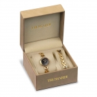 Trussardi T-chain 28mm 2h black dial br yg