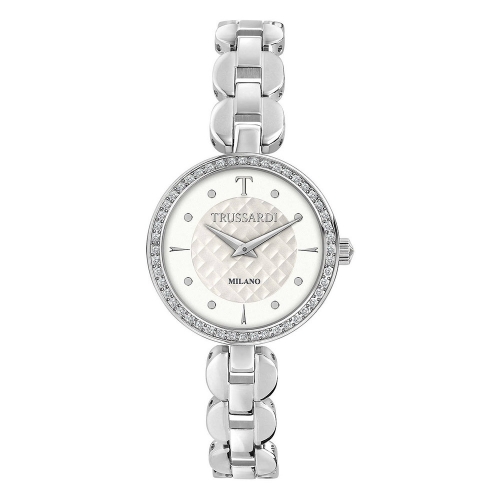 Trussardi T-chain 28mm 2h white dial br ss