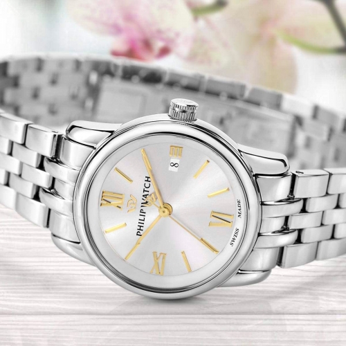 Philip Watch Anniversary 30mm 3h wsilver dial br ss donna