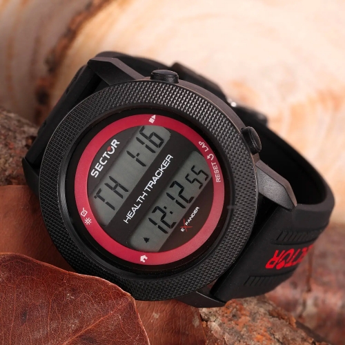 Sector Ex-17 44mm digital blackred strap