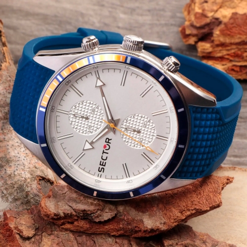 Sector 770 44mm mult white dial blue strap maschile R3251516005
