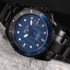 Sector 450 41mm 3h blue dial br black