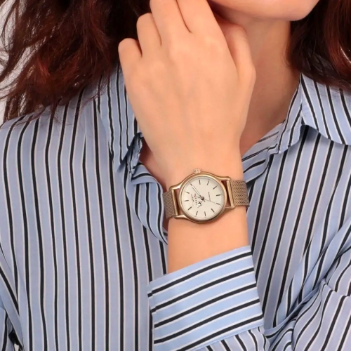 Sector 660 36mm 3h beige dial mesh br beige femminile