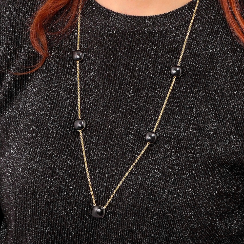 Morellato Gemma l.pend. yg wblack cat eye arg.925 donna SAKK105